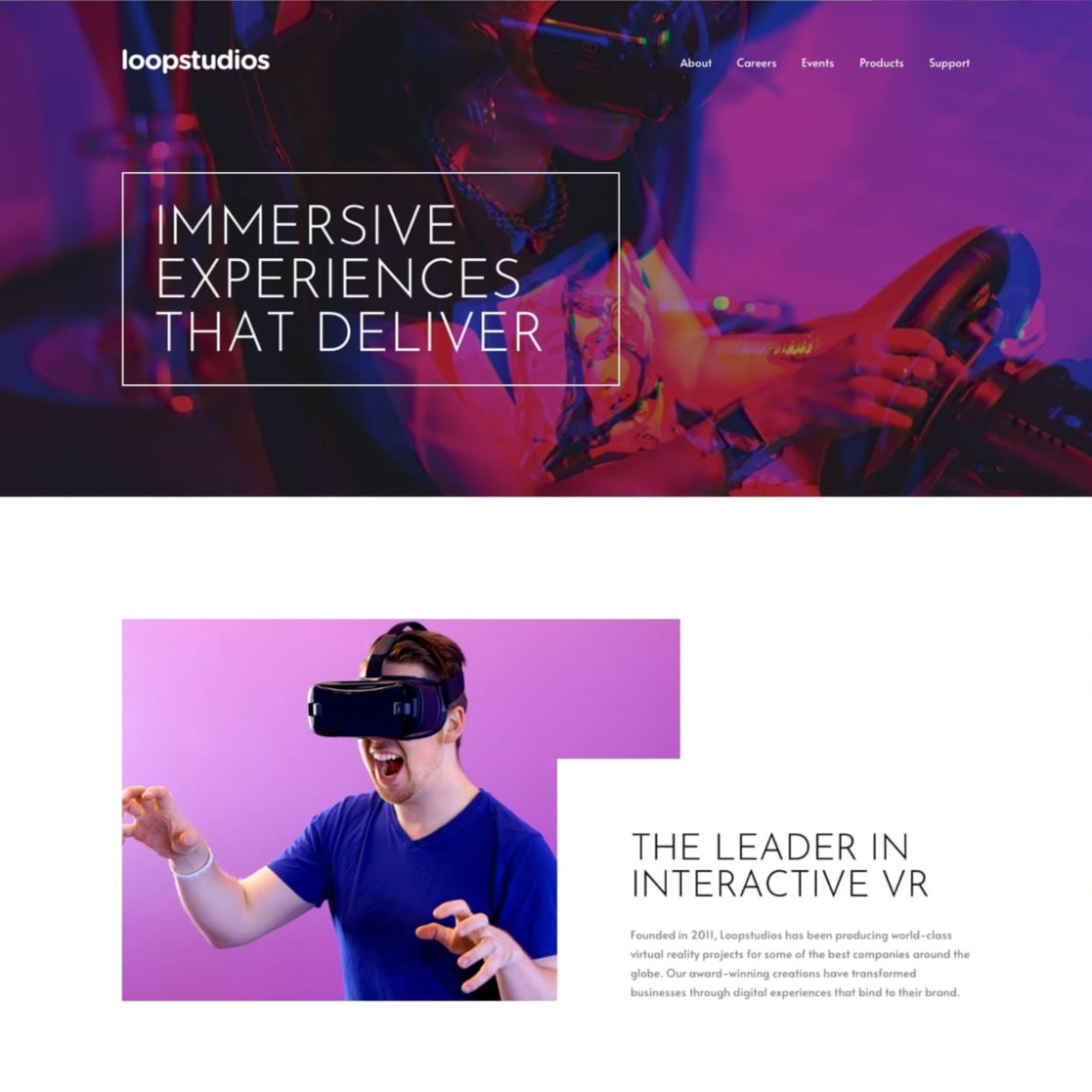 Loopstudio landing page preview